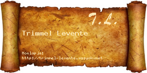 Trimmel Levente névjegykártya