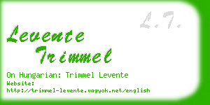levente trimmel business card